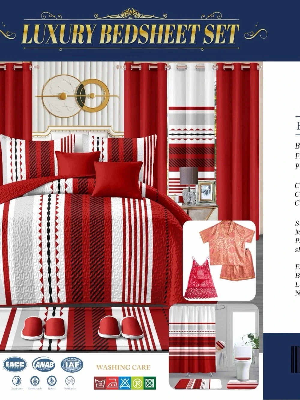 Luxury Bedspead Set in Gold and White - Elegant Home Bedding 26 pieces